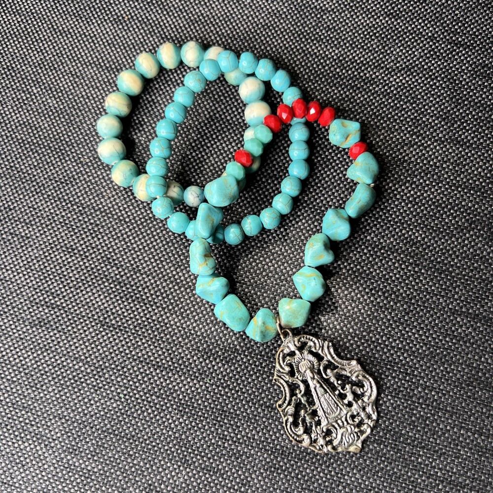 Gypsy Soule Native American Style Bracelet Faux Turquoise Stack Set Of 3 Boho